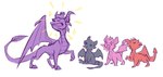 2_horns adolescent age_difference female feral group horn male simple_background tail wings young xannador activision mythology spyro_the_dragon the_legend_of_spyro cynder ember_(spyro) flame_(spyro) spyro dragon mythological_creature mythological_scalie scalie 2023 dated digital_media_(artwork) flat_colors sketch