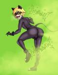 blonde_hair butt clothing fake_cat_ears fake_ears fart fart_cloud fart_fetish femboy green_eyes hair latex male mask not_furry open_mouth solo suit octoboy miraculous_ladybug cat_noir human mammal hi_res