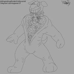 anthro duo intersex intersex/male lord_of_ink_(fledgedragonfox) male male/male mascot_costume null null_bulge oral oral_penetration penetration restrained restrained_arms restrained_by_tentacles restrained_legs sex tentacle_in_mouth tentacle_penetration tentacle_sex tentaclejob tentacles fledgedragonfox kinktober kinktober_2025 animate_inanimate canid canine felid feline humanoid living_clothing living_costume mammal 1:1 2025 monochrome