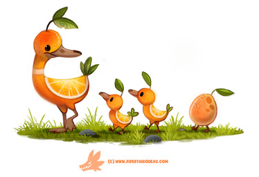 ambiguous_gender beady_eyes black_eyes egg feral food fruit grass group humor leaf orange_(fruit) plant pun rock simple_background visual_pun white_background young young_feral piper_thibodeau anatid anseriform avian bird duck elemental_creature flora_fauna food_creature living_fruit living_orange digital_media_(artwork) digital_painting_(artwork) painting_(artwork)