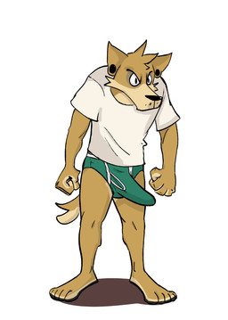 angry anthro black_nose briefs bulge clothed clothing colored_seam_briefs colored_seam_underwear ear_piercing erection erection_in_briefs erection_in_underwear erection_under_clothing fur gauged_ear green_briefs green_clothing green_underwear humanoid_hands male pantsless pantsless_anthro pantsless_male piercing shirt simple_background solo standing t-shirt tail tan_body tan_fur tenting topwear underwear white_background white_clothing white_seam_briefs white_seam_underwear white_shirt white_t-shirt white_topwear stinkydisaster canid canine canis dingo mammal digital_drawing_(artwork) digital_media_(artwork) hi_res