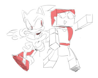 5_fingers anthro biped clothing duo eyelashes female fingers footwear gesture gloves grin hair hand_gesture handwear male open_mouth open_smile plantigrade pointing shoes simple_background smile teeth white_background ballad-of-gilgalad microsoft minecraft mojang sega sonic_the_hedgehog_(series) xbox_game_studios alex_(minecraft) sonic_the_hedgehog eulipotyphlan hedgehog humanoid mammal 2020 crossover digital_media_(artwork) monochrome sketch