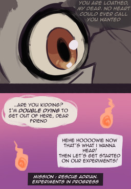 2_panel_comic anthro bone dialogue eye_focus male orange_eyes skull skull_head solo speech_bubble text king_slabu adrian_(king_slabu) canid canine canis domestic_dog mammal marsupial spirit absurd_res comic digital_media_(artwork) english_text hi_res