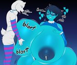 anthro anthro_penetrating anthro_penetrating_human arm_warmers armwear balls big_breasts blue_body blue_skin bodily_fluids breasts clothed clothing cosplay crossdressing crossgender crossover_cosplay cum cum_in_nipples cum_inflated_breasts cum_inflation cum_inside duo female femboy fur genital_fluids genitals human_on_anthro human_penetrated inflation interspecies lactating leaking_cum legwear male male/female milk moan nipple_fetish nipple_penetration nipple_play nipple_sex nipples penetration penis saliva saliva_string sex stockings text tongue tongue_out white_body white_fur itisjoidok capcom deltarune street_fighter undertale_(series) kris_(deltarune) rainbow_mika sam_(steamyfur) bovid caprine goat human mammal crossover english_text hi_res