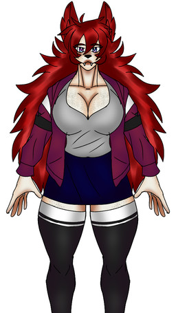 big_breasts bottomwear breasts clothing female freckles hair heterochromia jacket legwear long_hair red_hair skirt solo thick_thighs thigh_highs topwear marcy's_lewd_images mythology marcy_(marcy's_lewd_images) canid canine humanoid hybrid mammal mythological_canine mythological_creature vampire werecanid werecanine werecreature werewolf 9:16
