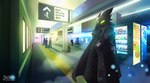ambiguous_gender anthro bag beak bench black_body black_clothing black_coat black_topwear blurred_background cheek_tuft clothed clothing coat detailed_background empty_eyes facial_tuft fully_clothed glowing glowing_eyes green_eyes group inside male metro narrowed_eyes sign silhouette solo_focus text text_on_clothing text_on_coat text_on_topwear topwear train trenchcoat tuft vehicle vending_machine phosphoruscrow ryze_(phosphoruscrow) avian bird corvid corvus_(genus) crow oscine passerine 2023 absurd_res digital_media_(artwork) english_text half-length_portrait hi_res japanese_text portrait shaded signature soft_shading spanish_text