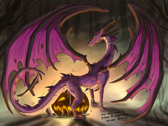 bodily_fluids chain corruption drooling female feral food fruit genital_fluids holidays jack-o'-lantern looking_at_viewer looking_back looking_pleasured markings_on_body masturbation plant pumpkin purple_body purple_scales saliva scales solo vaginal_fluids vaginal_fluids_puddle wiggling_hips cosmicsevour sevour activision halloween mythology spyro_the_dragon the_legend_of_spyro exousia fan_character aether_dragon dragon mythological_creature mythological_scalie scalie hi_res