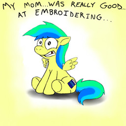 broken_bone broken_wing cutie_mark embroidering feathered_wings feathers female feral glue lost_tooth quadruped smile solo tail teeth wings ichibangravity hasbro my_little_pony mythology rbd_presents aurora_(petirep) fan_character equid equine mammal mythological_creature mythological_equine pegasus 1:1