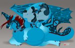 absurd_res anthro anthro_prey belly blush canid canine canis collar dragon felkin feral feral_pred fletcher_(mawlt) haloren hi_res internal jamkitsune male male/male male_pred male_prey mammal mythological_creature mythological_scalie mythology oral_vore paws ring scalie vore wings wolf