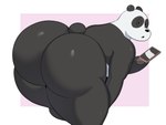 anthro big_butt butt genitals huge_butt looking_at_viewer male nude simple_background solo thick_thighs cherryfox73 cartoon_network we_bare_bears panda_(we_bare_bears) bear giant_panda mammal ursine 4:3