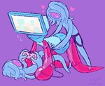 1_eye all_fours ambiguous_penetration anthro blue_body blush bodily_fluids bottomwear cell_nucleus clothed clothing controller doggystyle dominant dominant_young duo eyeless female female/female for_a_head from_behind_position game_controller genital_fluids group heart_symbol loli lying machine neuron not_furry nude on_back penetration pink_body pseudo_hair screen screen_face sex simple_background spiral_eyes strapon strapon_insertion tentacle_hair tentacles trio video_game_reference young vexedcalyx microsoft minecraft mojang xbox_game_studios leslie_(pinkmoth) nariko_(vexedcalyx) cell_(organism) neuron_(organism) object_head robot colored digital_drawing_(artwork) digital_media_(artwork)