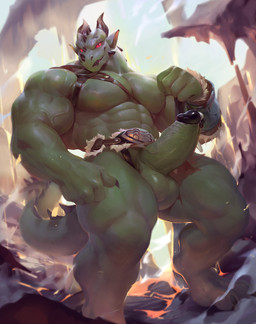 abs anthro balls barazoku biceps big_muscles big_penis bodily_fluids erection genital_fluids genitals green_body green_skin horn horn_sheath huge_muscles huge_penis humanoid_genitalia humanoid_penis looking_at_viewer male melee_weapon muscular muscular_anthro muscular_arms muscular_male non-mammal_balls pecs penis precum red_eyes scales solo sword tail thick_penis vein veiny_penis weapon null-ghost mythology varanis_blackclaw dragon mythological_creature mythological_scalie reptile scalie