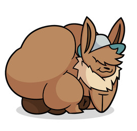 ambiguous_gender balls big_balls big_butt butt clothing feral genitals hair hair_over_eyes hat headgear headwear huge_balls huge_butt hyper hyper_butt solo tunemon nintendo pokemon eevee generation_1_pokemon pokemon_(species) digital_media_(artwork) hi_res
