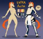 anthro areola breasts clothed clothing exposure_variation female genitals hooves nipples nude off/on pussy smile solo sunny_way viatrix_aestra_(character) equid equine horse mammal model_sheet