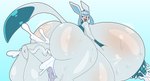 abdominal_bulge anthro areola balls belly belly_expansion big_breasts big_butt big_penis blue_body blush bodily_fluids breasts butt cum cum_ballooning cum_inflation cum_inside erection expansion female fur genital_fluids genitals huge_breasts huge_butt huge_penis hyper hyper_genitalia hyper_penis inflation lactating male male/female male_penetrating milk nipples nude open_mouth penetration penile penis sex simple_background solo sweat sweaty_breasts sweaty_butt sweaty_legs sweaty_thighs tongue vaginal thiccbuns nintendo pokemon canid canine eeveelution generation_4_pokemon glaceon mammal pokemon_(species) absurd_res digital_media_(artwork) hi_res