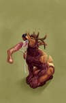 anthro antlers balls bodily_fluids brown_body brown_fur circumcised cum cum_drip cum_in_mouth cum_inside disembodied_penis dripping erection excessive_cum excessive_genital_fluids foreskin fur genital_fluids genitals horn humanoid_genitalia humanoid_penis kneeling looking_up male male/male nub_tail nude open_mouth oral oral_penetration orange_body orange_fur penetration penile penis pink_tongue scut_tail sex short_tail simple_background solo submissive submissive_male tail tongue tongue_out momamo mo_(momamo) cervine deer elk mammal absurd_res digital_media_(artwork) hi_res