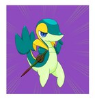 border fanned_tail_tip male melee_weapon plant pose rapier smile smirk solo sword weapon white_border ori-doggo nintendo pokemon zoom_(ori-doggo) generation_5_pokemon pokemon_(species) snivy absurd_res hi_res