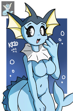 anthro big_breasts blue_body breasts female nude simple_background smile solo tail krio_mendo nintendo pokemon eeveelution generation_1_pokemon humanoid pokemon_(species) vaporeon absurd_res digital_media_(artwork) hi_res