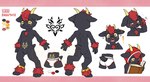 anthro biped black_body black_fur book bulge clothing fur horizontal_pupils horn kemono male pupils solo tail underwear womb_tattoo yellow_eyes young young_anthro young_male unrealplace light_(asamu) bovid caprine goat mammal hi_res model_sheet