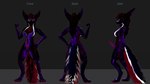 anthro balls female genitals intersex intersex/female multiple_poses penis pose solo qallmeupnext2077 tokyo_dark_lord_(rezuium) deity rezuium 16:9 4k absurd_res hi_res model_sheet widescreen