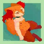 1:1 absurd_res animal_genitalia animal_pussy anthro biped braixen breasts brown_body canine_genitalia canine_pussy collar dipstick_tail eepy_donkey_(artist) female fur generation_6_pokemon genitals hi_res inner_ear_fluff markings nintendo orange_body orange_fur pokemon pokemon_(species) pussy signature simple_background small_breasts smile solo tail tail_markings tuft white_body white_fur