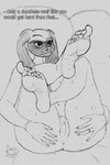 anthro anus armband breasts butt digit_ring eyebrows feet female foot_fetish foot_focus fur genitals hand_on_butt humanoid_feet jewelry long_ears nails navel plantigrade pubes pussy raised_eyebrow ring simple_background solo text unimpressed wedding_ring deepslumber beastars kyuu_(beastars) lagomorph leporid mammal rabbit absurd_res english_text hi_res monochrome