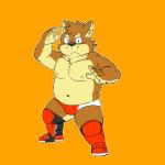 anthro big_muscles boots bulge clothed clothing footwear male muscular muscular_anthro muscular_male navel nipples shoes simple_background solo topless wrestling_briefs shiba-kenta kenta_shiba_(character) canid canine canis domestic_dog mammal shiba_inu spitz 1:1