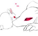 ask_blog dialogue duo male red_eyes simple_background text white_background dogrot earthbound_(series) nintendo giygas alien gieeg lagomorph leporid mammal rabbit black_and_white_and_red english_text low_res