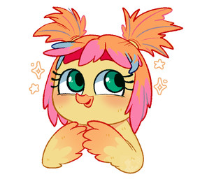 anthro beak blue_body blue_feathers eyebrows feather_hair feathers female orange_beak pigtails pink_eyebrows pseudo_hair red_body red_feathers solo teal_eyes yellow_body yellow_feathers angry_birds rovio_entertainment sega the_angry_birds_movie june_(angry_birds) avian bird