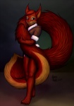 anthro big_tail bottomwear clothed clothing female fluffy fully_clothed fur grey_eyes hair holding_tail hug huge_tail humanoid_hands hyper hyper_tail inks long_tail looking_at_viewer orange_body orange_fur plantigrade red_body red_fur shorts simple_background solo tail tail_hug arche_kruz nadia mammal rodent sciurid tree_squirrel 2011 digital_drawing_(artwork) digital_media_(artwork) full-length_portrait hi_res portrait shaded signature