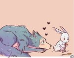 2020 beastars blush canid canine canis comic digital_media_(artwork) domestic_rabbit duo dwarf_rabbit eden_fries female feral feralized flower fur haru_(beastars) heart_symbol holding_flower holding_object lagomorph larger_male legoshi_(beastars) leporid male mammal motion_lines oryctolagus plant rabbit simple_background size_difference smaller_female tail tail_motion tailwag white_body white_fur wolf