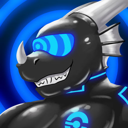 abstract_background anthro black_body claws clothing dorsal_fin dorsal_frill drone ear_fins fin frill_(anatomy) grey_body horn hypnosis hypnotic_visor latex latex_clothing latex_skinsuit male mind_control multicolored_body skinsuit smile spines spiral_background tight_clothing haha-yea mythology negadrake dragon mythological_creature mythological_scalie scalie 1:1 2025 hi_res icon