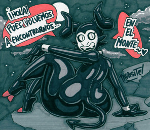 2_horns big_butt black_body black_skin bottom_heavy bubble_butt butt curled_horn detailed_background dialogue femboy heart_symbol hooves horn huge_butt huge_hips huge_thighs long_tail looking_at_viewer looking_back looking_back_at_viewer male moon night nude open_mouth open_smile outside pointed_tail sitting smile solo tail talking_to_viewer text thick_thighs white_eyes wide_hips parasitedeath el_diablo_(parasitedeath) demon demon_humanoid horned_humanoid humanoid 2024 artist_name graphite_(artwork) hi_res marker_(artwork) signature spanish_text traditional_media_(artwork) translated