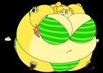 anthro belly belly_expansion big_belly big_breasts big_cheeks black_eyes black_nose black_pawpads blonde_hair blush body_inflation bottomwear bra breast_expansion breasts bursting_out_of_clothing clothing embarrassed expansion exposed eyelashes female green_bra green_clothing green_panties green_underwear hair huge_belly huge_breasts hyper hyper_belly hyper_breasts hyper_inflation immobile inflation motion_lines navel panties pattern_bottomwear pattern_bra pattern_clothing pattern_panties pattern_topwear pattern_underwear pawpads puffed_cheeks red_hairband round_body simple_background solo spherical_inflation swelling tan_belly tan_breasts tight_clothing topwear torn_clothing torn_shoes transparent_background underwear yellow_body yellow_ears roarbowildside animal_crossing nintendo isabelle_(animal_crossing) canid canine canis domestic_dog mammal shih_tzu toy_dog 2024 alpha_channel colored digital_media_(artwork)