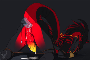 anal anal_penetration anthro bdsm bodily_fluids bondage bound butt cum erection genital_fluids genitals looking_at_viewer male muzzle_(object) muzzled nude penetration penis presenting presenting_hindquarters rope sex_toy solo submissive submissive_male tail translucent vibrator vashaa mythology crocodile crocodilian dragon hybrid mythological_creature mythological_scalie reptile scalie 2015