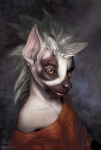 anthro clothing eye_waterline female hairless photorealism robe solo whiskers karol_pawlinski lemur mammal primate strepsirrhine wraith 3d_(artwork) bust_portrait digital_media_(artwork) portrait