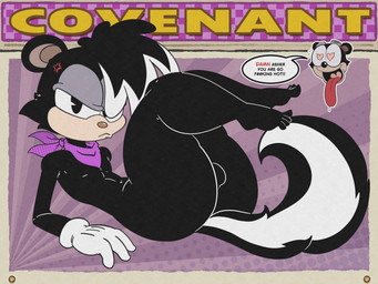 ambiguous_gender angry anthro balls big_butt black_body black_fur black_hair brown_nose butt clothing detailed_background dialogue feet femboy foot_fetish fur genitals gloves hair handwear heart_eyes heart_symbol humanoid_feet kerchief male nude on_ground plantigrade purle_kerchief rubber_hose_style side_eye side_view simple_background solo speech_bubble text tongue tongue_out white_clothing white_gloves white_handwear covenantrt_(artist) acecraft asher_(acecraft) ekko_(acecraft) mammal mephitid procyonid raccoon skunk 4:3 absurd_res english_text hi_res