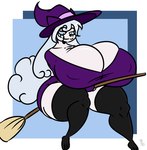 anthro big_breasts breasts broom broom_riding cleaning_tool cleavage clothed clothing female huge_breasts hyper hyper_breasts magic_user nipple_outline solo thick_thighs witch witch_costume kingretrokirby nintendo pokemon vivianne_(sandslash) alolan_form alolan_vulpix generation_7_pokemon pokemon_(species) regional_form_(pokemon) hi_res