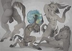 animal_genitalia anthro anus athletic athletic_anthro athletic_male backsack balls butt dock_(anatomy) earth equine_anus fully_sheathed genitals grey_background holding_planet hooves kneeling male nipples nude_anthro nude_male perineum planet puffy_anus rear_view relaxing saggy_balls sheath simple_background solo tail technesaurus equid equine horse mammal
