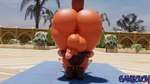 5_fingers anthro anus backsack balls barely_visible_anus beach_towel bent_over big_butt brown_markings butt circumcised erection fingers fur genitals gloves_(marking) humanoid_genitalia humanoid_penis leg_markings male markings nude_anthro nude_male orange_body orange_fur penis pink_anus rear_view sand socks_(marking) solo standing stretching tail thick_thighs towel camseven disney zootopia nick_wilde canid canine fox mammal 16:9 2024 3d_(artwork) digital_media_(artwork) english_description hi_res widescreen