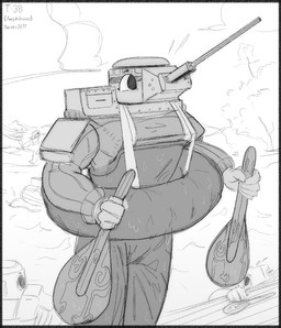 amphibious anthro cannon clothing female floatie group gun machine military paddle pool_float ranged_weapon russian soviet_union swim_ring swimwear tank_(vehicle) vehicle weapon wet daleks2377 living_machine living_tank living_vehicle vehicle_humanoid