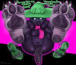 3_toes anthro balls dialogue eyewear feet foot_fetish foot_focus foreskin genitals glasses looking_at_viewer male musk pawpads paws penis soles solo talking_to_viewer text toes wrinkled_feet wrinkles lazier_boi deltarune undertale_(series) ralsei english_text hi_res