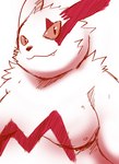 anthro belly cute_fangs fangs fur looking_at_viewer male moobs overweight overweight_male pink_eyes smile solo teeth white_body white_fur tukiguma761 nintendo pokemon generation_3_pokemon pokemon_(species) zangoose hi_res