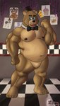 anthro belly drawing fur male slightly_chubby slightly_chubby_anthro slightly_chubby_male solo billedraccoon72 five_nights_at_freddy's scottgames freddy_(fnaf) bear brown_bear mammal ursine digital_media_(artwork) full-length_portrait portrait