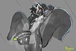 anthro arm_markings athletic athletic_anthro athletic_male balls big_balls big_penis big_tail black_balls black_hair black_nipples black_nose black_penis countershade_fur countershade_legs countershading erection eyelashes feet femboy fluffy fluffy_tail foreskin fur genitals gesture glistening glistening_balls glistening_genitalia glistening_hair glistening_penis glowing glowing_eyes green_penis grey_background grey_body grey_ears grey_fur grey_tail grin hair hair_over_eye hand_markings huge_balls humanoid_feet humanoid_genitalia humanoid_hands humanoid_penis leg_markings light looking_at_viewer male markings multicolored_body multicolored_fur multicolored_hair multicolored_penis multicolored_tail musk musky_balls musky_penis narrowed_eyes nipples nude on_one_leg one_eye_obstructed partially_retracted_foreskin pecs penis plantigrade raised_leg sharp_teeth short_hair simple_background slim smile solo spread_legs spreading standing steam tail teeth thick_thighs two_tone_body two_tone_fur two_tone_hair two_tone_penis two_tone_tail vein veiny_penis white_body white_countershading white_fur white_hair white_markings white_tail yellow_eyes yellow_teeth draeusz skyler_(diegojhol) mammal mephitid skunk digital_media_(artwork) greyscale hi_res lighting monochrome signature spot_color