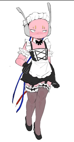 ambiguous_gender antennae_(anatomy) black_clothing black_footwear black_gloves black_handwear black_high_heels clothing footwear gloves hand_on_hip hand_on_own_hip handwear high_heels legwear looking_aside machine maid_headdress maid_uniform shoes simple_background solo standing stockings uniform white_background wire alretta rain_world videocult five_pebbles_(rain_world) humanoid iterator_(rain_world) robot robot_humanoid hi_res