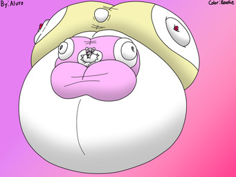 air_inflation anthro belly belly_expansion big_belly big_breasts big_butt big_cheeks body_inflation bottomwear breast_expansion breasts buckteeth butt butt_expansion cheek_expansion clothing expansion female floating huge_belly huge_breasts huge_butt huge_cheeks hyper hyper_belly hyper_breasts hyper_butt hyper_cheeks hyper_inflation immobile inflation looking_at_viewer pants pink_background pink_clothing pink_eyes pink_inner_ear pink_nose pink_shirt pink_topwear puffed_cheeks scut_tail shirt short_tail simple_background smile smiling_at_viewer solo tail tan_bottomwear tan_clothing tan_pants teeth text three-quarter_view tight_clothing topwear white_body white_ears white_tail alvro reathe third-party_edit nintendo pokemon cassi_(reathe) generation_8_pokemon lagomorph leporid mammal pokemon_(species) rabbit scorbunny 2025 4:3 artist_name color_edit colored digital_media_(artwork) hi_res shaded