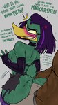 2022 4_fingers 9:16 accessory anatid angry anseriform anthro armwear avian beak big_butt bird blush bodily_fluids bra breasts bulge butt butt_grab butt_squish choker clothed clothing cross-popping_vein dark_clothing disney dominant dominant_male duck ducktales ducktales_(2017) duo elbow_gloves embarrassed english_text erection erection_under_clothing eyelashes fakeryway feathers female fingers forced fur garter garter_belt garter_belt_leggings garter_straps gloves green_body green_feathers green_fur hair hand_on_butt handwear hi_res human human_on_anthro humanoid interspecies jewelry looking_back magica_de_spell male male/female mammal narrowed_eyes necklace partially_clothed penis_on_butt purple_hair short_tail squish sweat tail teeth text thick_thighs threatening threatening_violence toothed_beak torn_clothing underwear yellow_eyes