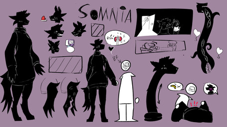 anthro black_body black_clothing clothing duo female fur hair larger_female living_tail male male/female multi_eye size_difference smile spread_legs spreading tail unusual_anatomy unusual_tail lefemdoc planta_fumeta somnia_(lefemdoc) canid canine domestic_cat felid feline felis mammal monster 16:9 4k absurd_res hi_res widescreen