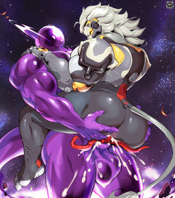 alien_genitalia anal anal_penetration anthro anthro_penetrated balls barazoku biceps big_balls big_butt big_muscles big_penis bodily_fluids butt duo genitals hair hand_on_butt machine male male/male male_penetrated male_penetrating male_penetrating_male multi_genitalia multi_penis muscular muscular_anthro muscular_male nude pecs penetration penis purple_body saliva saliva_string sex stand_and_carry_position standing standing_sex tail white_hair punktoso mihoyo zenless_zone_zero banyue_(zenless_zone_zero) alien alien_humanoid felid humanoid lion mammal pantherine robot robot_anthro digital_media_(artwork) hi_res